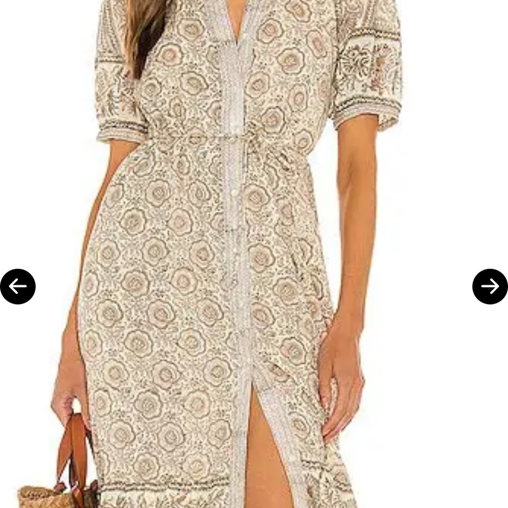 CLEOBELLA 
Maddelyn Midi Prairie Style Dress In Neutral Organic Cotton XS - Picture 3 of 10